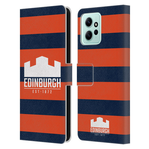 Edinburgh Rugby Graphics Stripes Leather Book Wallet Case Cover For Xiaomi Redmi 12