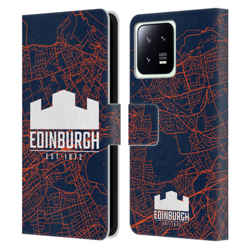 Edinburgh Rugby Graphics Map Leather Book Wallet Case Cover For Xiaomi 13 5G