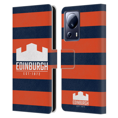 Edinburgh Rugby Graphics Stripes Leather Book Wallet Case Cover For Xiaomi 13 Lite 5G