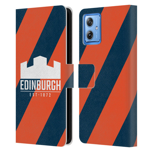 Edinburgh Rugby Logo Art Diagonal Stripes Leather Book Wallet Case Cover For Motorola Moto G54 5G