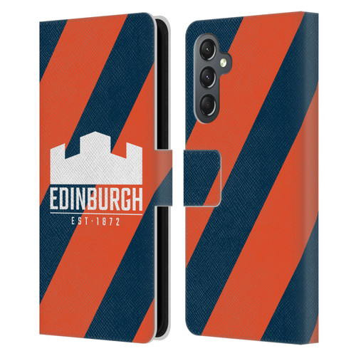 Edinburgh Rugby Logo Art Diagonal Stripes Leather Book Wallet Case Cover For Samsung Galaxy A25 5G