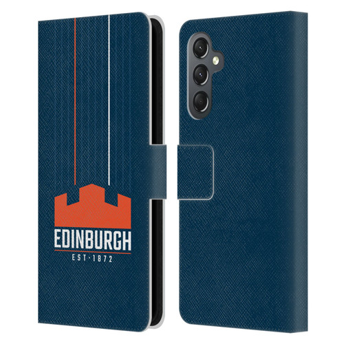 Edinburgh Rugby Logo Art Vertical Stripes Leather Book Wallet Case Cover For Samsung Galaxy A25 5G