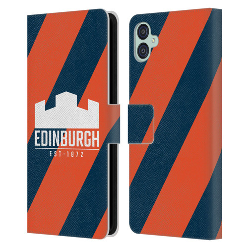 Edinburgh Rugby Logo Art Diagonal Stripes Leather Book Wallet Case Cover For Samsung Galaxy M04 5G / A04e