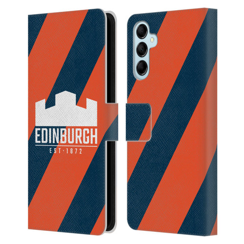 Edinburgh Rugby Logo Art Diagonal Stripes Leather Book Wallet Case Cover For Samsung Galaxy M14 5G