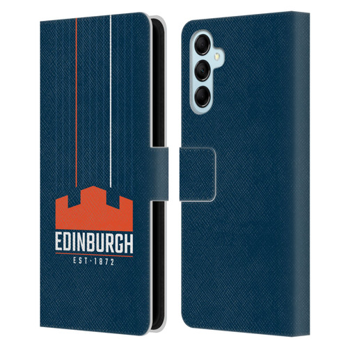 Edinburgh Rugby Logo Art Vertical Stripes Leather Book Wallet Case Cover For Samsung Galaxy M14 5G