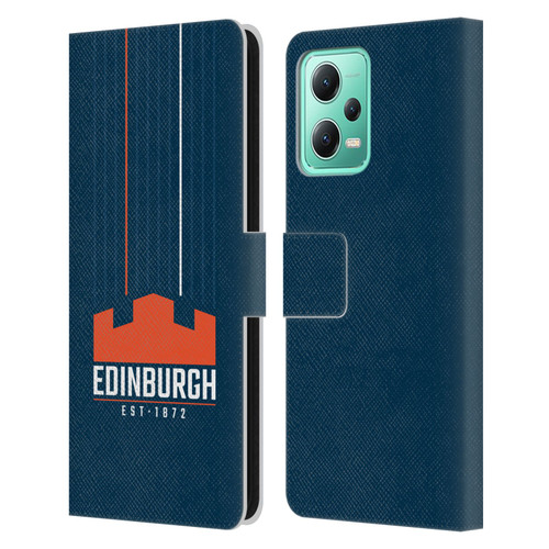 Edinburgh Rugby Logo Art Vertical Stripes Leather Book Wallet Case Cover For Xiaomi Redmi Note 12 5G