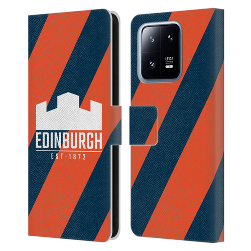 Edinburgh Rugby Logo Art Diagonal Stripes Leather Book Wallet Case Cover For Xiaomi 13 Pro 5G