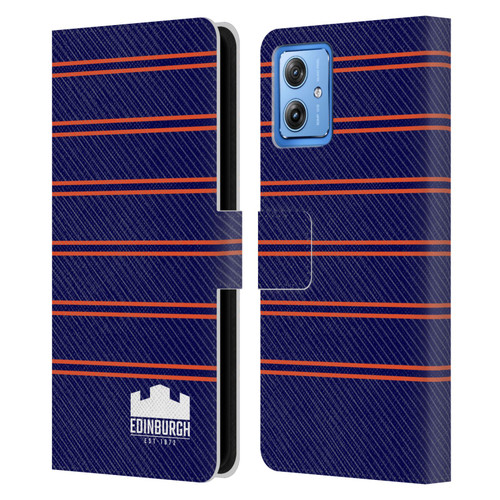 Edinburgh Rugby Logo 2 Stripes Leather Book Wallet Case Cover For Motorola Moto G54 5G