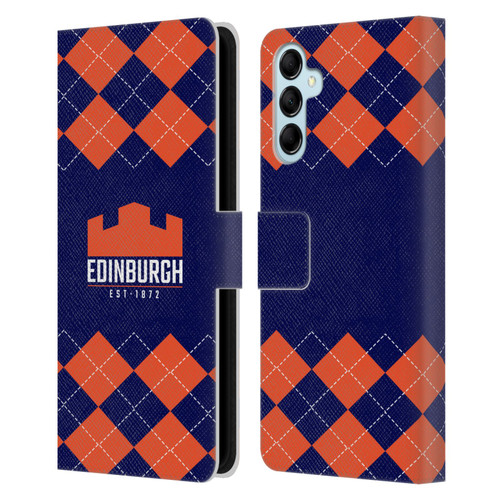 Edinburgh Rugby Logo 2 Argyle Leather Book Wallet Case Cover For Samsung Galaxy M14 5G