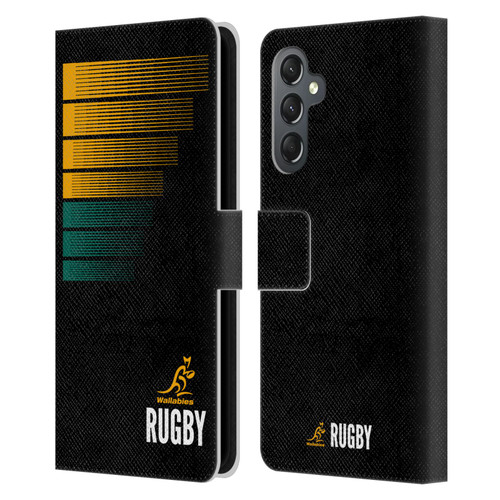 Australia National Rugby Union Team Crest Rugby Green Yellow Leather Book Wallet Case Cover For Samsung Galaxy A25 5G