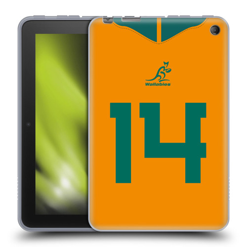Australia National Rugby Union Team 2021/22 Players Jersey Position 14 Soft Gel Case for Amazon Fire 7 2022
