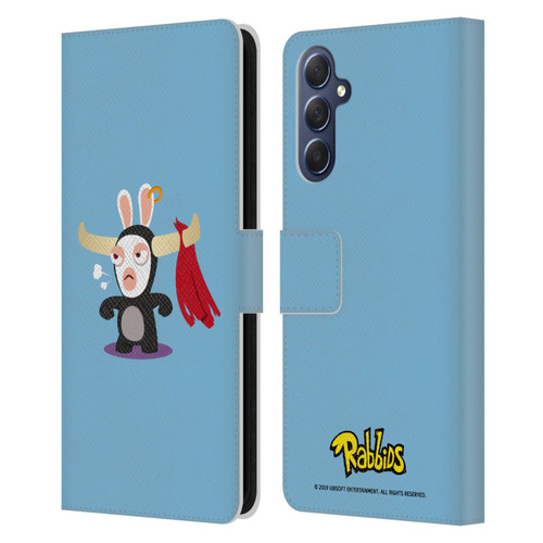 Rabbids Costumes Bull Leather Book Wallet Case Cover For Samsung Galaxy M54 5G
