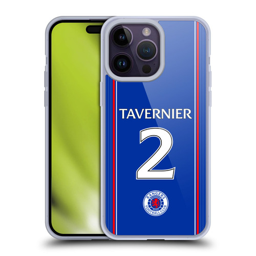 Rangers FC 2023/24 Players Home Kit James Tavernier Soft Gel Case for Apple iPhone 14 Pro Max