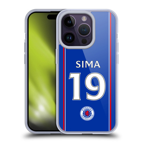 Rangers FC 2023/24 Players Home Kit Mohamed Diomande Soft Gel Case for Apple iPhone 14 Pro