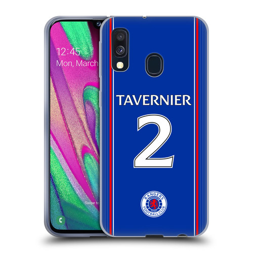 Rangers FC 2023/24 Players Home Kit James Tavernier Soft Gel Case for Samsung Galaxy A40 (2019)