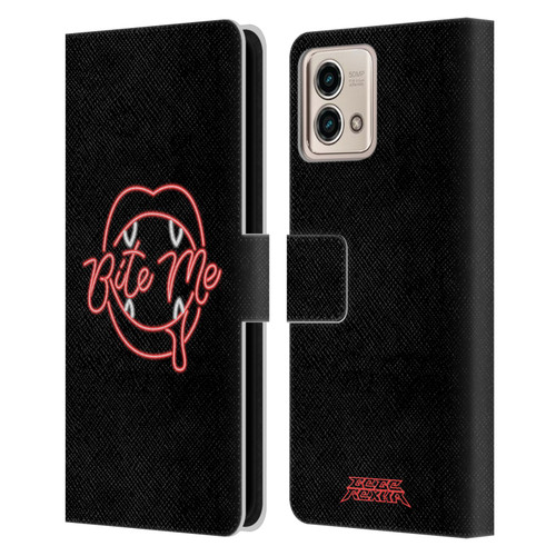 Bebe Rexha Key Art Neon Bite Me Leather Book Wallet Case Cover For Motorola Moto G Stylus 5G 2023