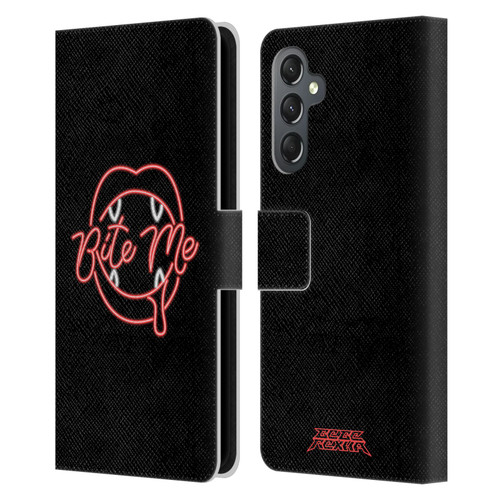 Bebe Rexha Key Art Neon Bite Me Leather Book Wallet Case Cover For Samsung Galaxy A25 5G