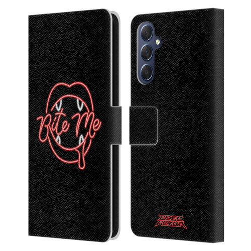 Bebe Rexha Key Art Neon Bite Me Leather Book Wallet Case Cover For Samsung Galaxy M54 5G