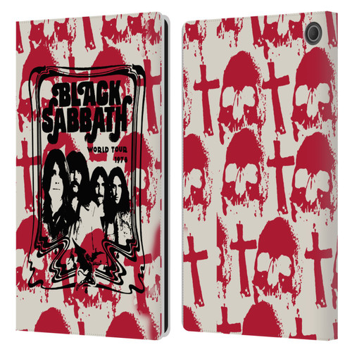 Black Sabbath Key Art Skull Cross World Tour Leather Book Wallet Case Cover For Amazon Fire Max 11 2023