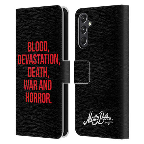 Monty Python Key Art Blood Devastation Death War And Horror Leather Book Wallet Case Cover For Samsung Galaxy A24 4G / M34 5G