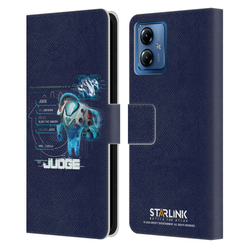 Starlink Battle for Atlas Character Art Judge 2 Leather Book Wallet Case Cover For Motorola Moto G14