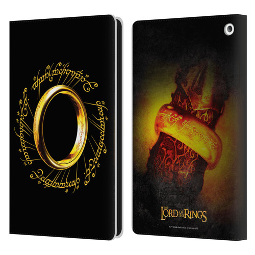 The Lord Of The Rings The Fellowship Of The Ring Graphics One Ring Leather Book Wallet Case Cover For Amazon Fire HD 8/Fire HD 8 Plus 2020