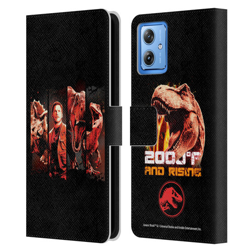 Jurassic World Fallen Kingdom Key Art Character Frame Leather Book Wallet Case Cover For Motorola Moto G54 5G