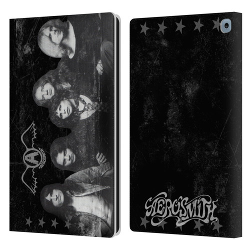Aerosmith Black And White Vintage Photo Leather Book Wallet Case Cover For Amazon Fire HD 10 / Plus 2021