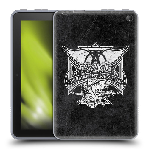 Aerosmith Black And White 1987 Permanent Vacation Soft Gel Case for Amazon Fire 7 2022