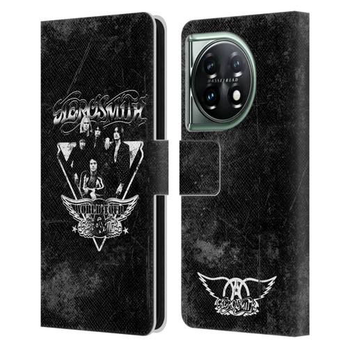 Aerosmith Black And White World Tour Leather Book Wallet Case Cover For OnePlus 11 5G