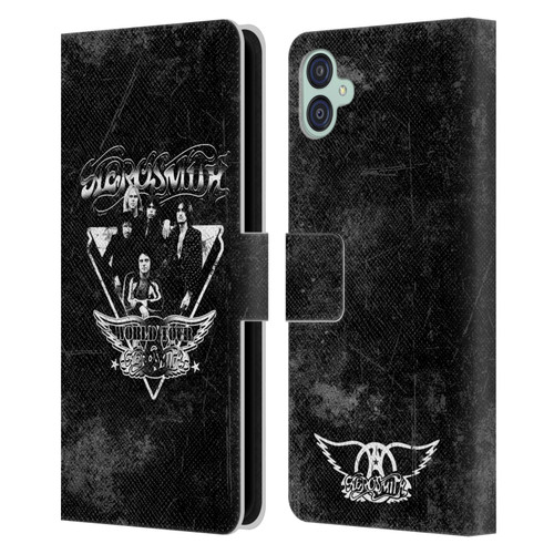 Aerosmith Black And White World Tour Leather Book Wallet Case Cover For Samsung Galaxy M04 5G / A04e