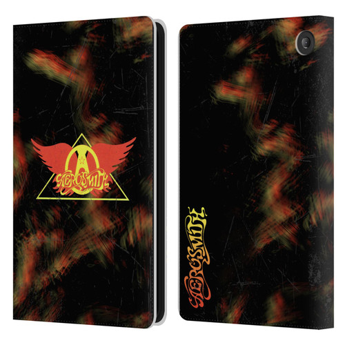 Aerosmith Classics Triangle Winged Leather Book Wallet Case Cover For Amazon Fire 7 2022