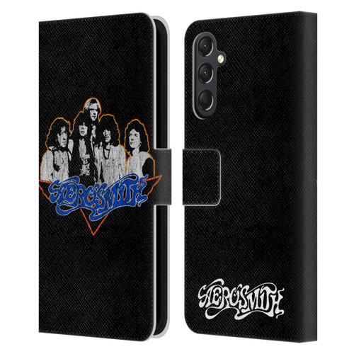 Aerosmith Classics Group Photo Vintage Leather Book Wallet Case Cover For Samsung Galaxy A24 4G / M34 5G
