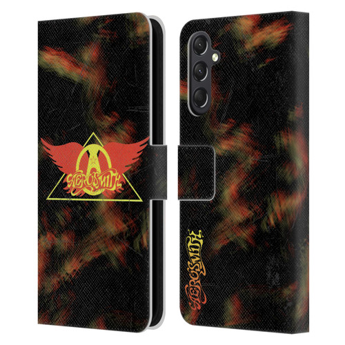 Aerosmith Classics Triangle Winged Leather Book Wallet Case Cover For Samsung Galaxy A24 4G / M34 5G