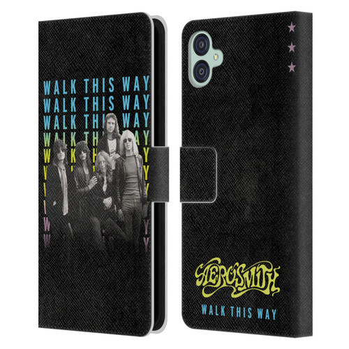 Aerosmith Classics Walk This Way Leather Book Wallet Case Cover For Samsung Galaxy M04 5G / A04e