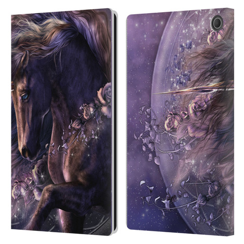 Laurie Prindle Fantasy Horse Chimera Black Rose Unicorn Leather Book Wallet Case Cover For Amazon Fire Max 11 2023