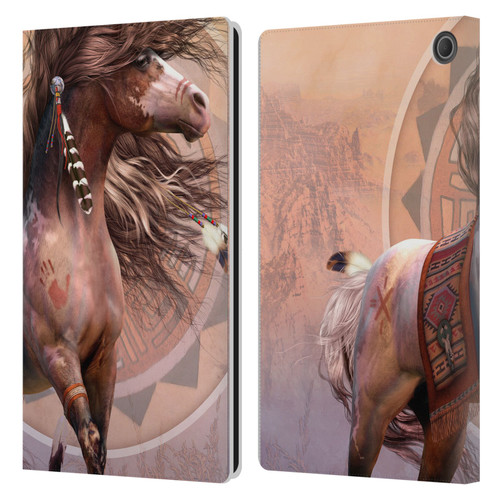 Laurie Prindle Fantasy Horse Spirit Warrior Leather Book Wallet Case Cover For Amazon Fire Max 11 2023