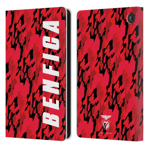 S.L. Benfica 2021/22 Crest Camouflage Leather Book Wallet Case Cover For Amazon Fire 7 2022