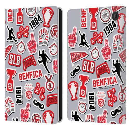 S.L. Benfica 2021/22 Crest Stickers Leather Book Wallet Case Cover For Amazon Fire 7 2022