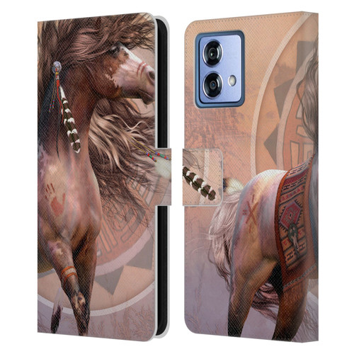 Laurie Prindle Fantasy Horse Spirit Warrior Leather Book Wallet Case Cover For Motorola Moto G84 5G