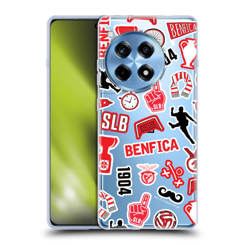 S.L. Benfica 2021/22 Crest Stickers Soft Gel Case for OnePlus 12R