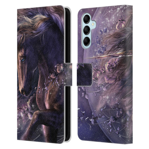 Laurie Prindle Fantasy Horse Chimera Black Rose Unicorn Leather Book Wallet Case Cover For Samsung Galaxy M14 5G