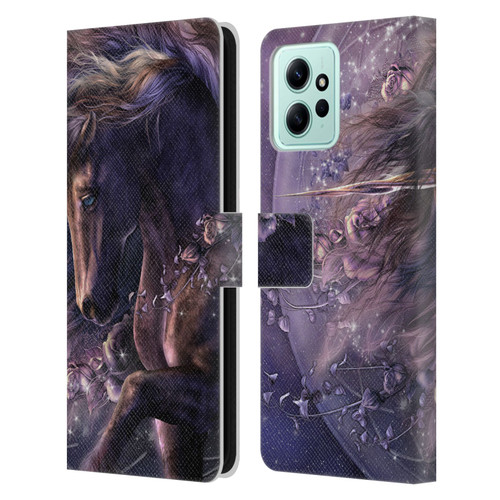 Laurie Prindle Fantasy Horse Chimera Black Rose Unicorn Leather Book Wallet Case Cover For Xiaomi Redmi 12