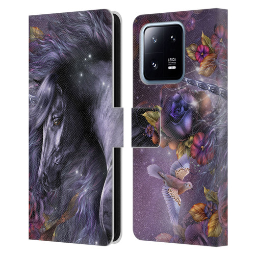Laurie Prindle Fantasy Horse Blue Rose Unicorn Leather Book Wallet Case Cover For Xiaomi 13 Pro 5G