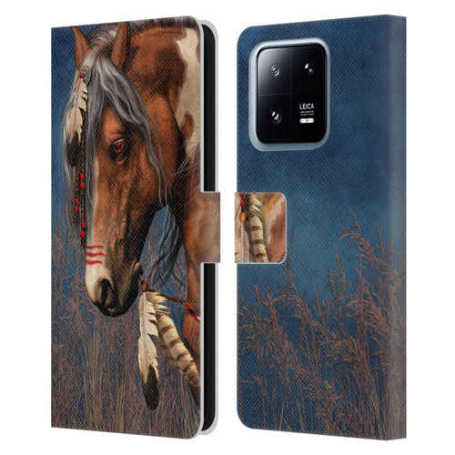 Laurie Prindle Fantasy Horse Native American War Pony Leather Book Wallet Case Cover For Xiaomi 13 Pro 5G