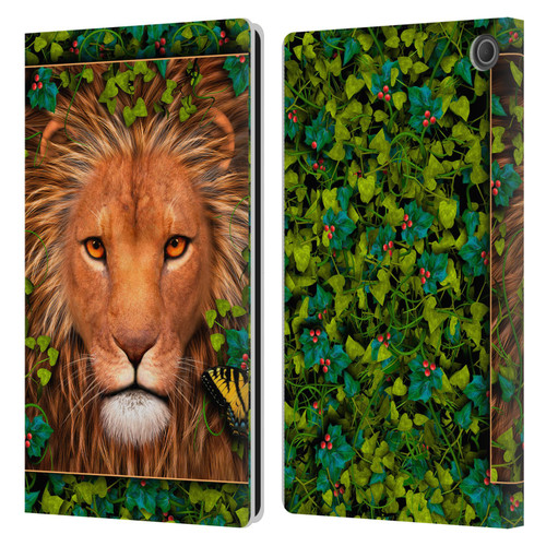 Laurie Prindle Lion Return Of The King Leather Book Wallet Case Cover For Amazon Fire Max 11 2023