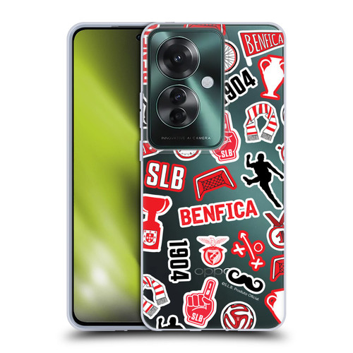 S.L. Benfica 2021/22 Crest Stickers Soft Gel Case for OPPO Reno11 F 5G / F25 Pro 5G