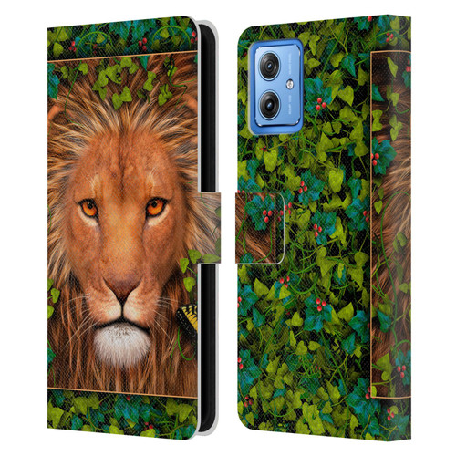 Laurie Prindle Lion Return Of The King Leather Book Wallet Case Cover For Motorola Moto G54 5G