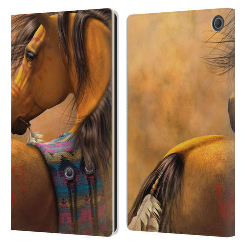 Laurie Prindle Western Stallion Kiowa Gold Leather Book Wallet Case Cover For Amazon Fire Max 11 2023