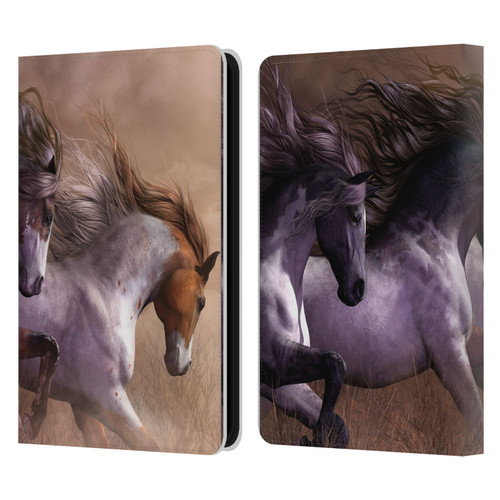Laurie Prindle Western Stallion Run To Freedom Leather Book Wallet Case Cover For Amazon Kindle 11th Gen 6in 2022